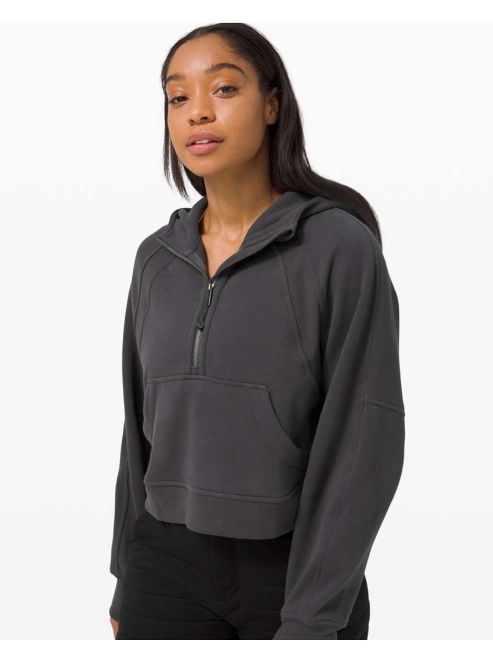 lululemon athletica Charcoal Half-Zip Hooded Sweatshirt